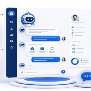 YASSTECH AI Customer Support Chatbot illustration for website customer service